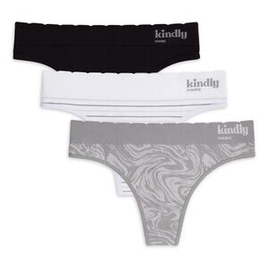 Kindly Yours Women's Seamless Thong Underwear 3-Pack size XS